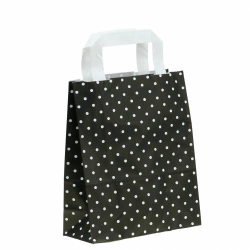 Papiertasche Schwarz mit Punkten 22cm x 10cm x 31cm 25St Papiertasche Schwarz mit Punkten 22cm x 10cm x 31cm 25St