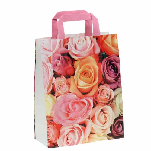 Floristik21 Papiertasche Rose 22cm x 10cm x 28cm 25St