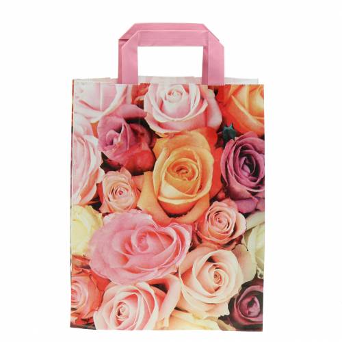 Floristik21 Papiertasche Rose 22cm x 10cm x 28cm 25St