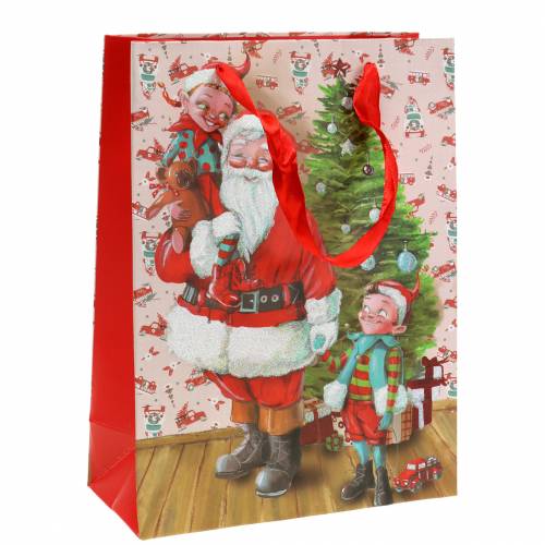 Floristik21 Geschenktüte Papiertasche "Weihnachtsmann" H24cm