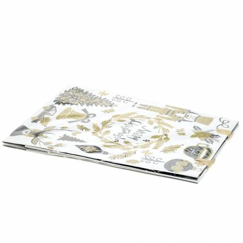 Geschenktüte Papiertasche "Merry Christmas" Gold Glitzer H30cm 2St