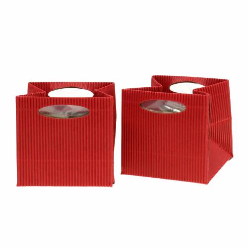 Papiertasche Blumentopf Übertopf Rot 12cm 12 St