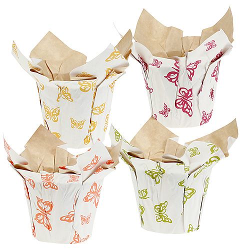 Papiertopf Ø12cm H9cm mit Muster 8St