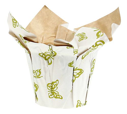 Floristik21 Papiertopf Ø12cm H9cm mit Muster 8St