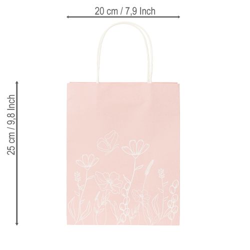 Artikel Geschenktüten aus Papier mit Blumendesign und Tragegriff 20x6x25cm – 6 Stück