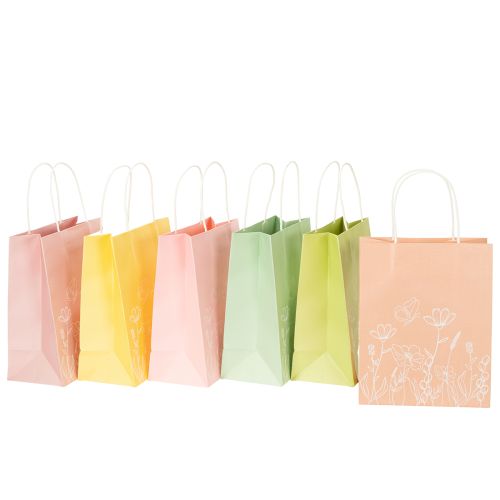 Artikel Geschenktüten aus Papier mit Blumendesign und Tragegriff 20x6x25cm – 6 Stück