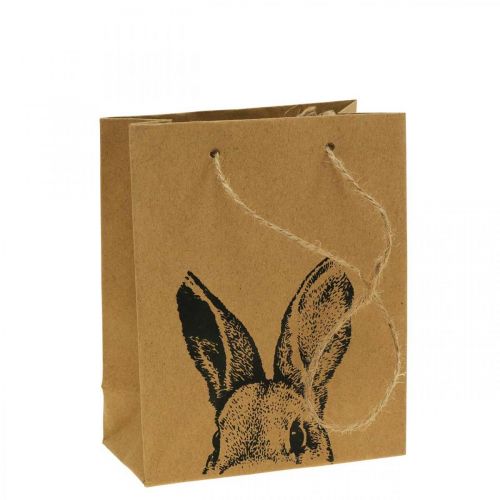 Floristik21 Geschenktüte Ostern Papiertüte Hase Braun 12×6×15cm 8St