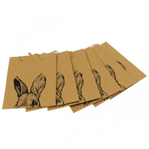 Artikel Geschenktüte Ostern Papiertüte Hase Braun 16×6,5×20cm 6St