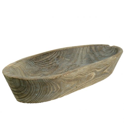 Floristik21 Dekoschale Paulownia Holz Oval 44cm x 19cm H8cm