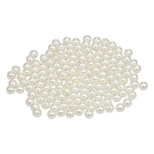 Floristik21 Perlen zum Auffädeln Bastelperlen Creme Weiß 6mm 300g