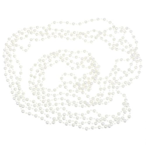 Floristik21 Perlenkette Weiß 7m
