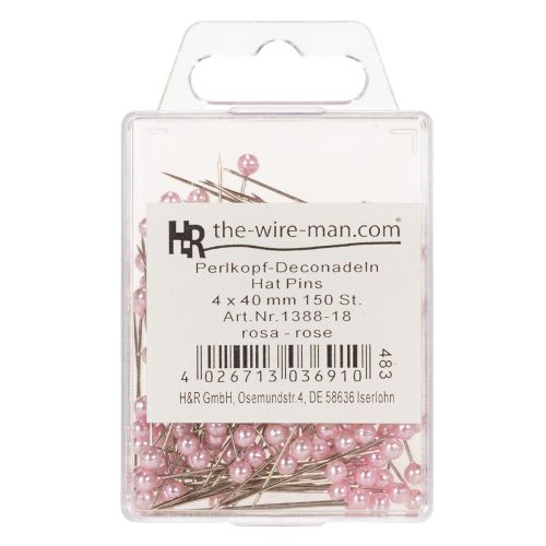 Perlkopfnadeln Rosa Ø4mm 4cm