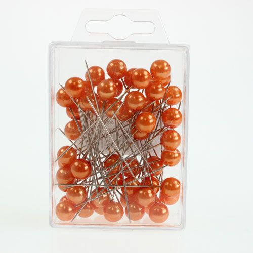 Perlkopfnadeln Orange Ø10mm 60mm