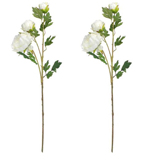 Artikel Prachtvolle künstliche Pfingstrosen Weiß Creme 81cm elegante Deko 2St