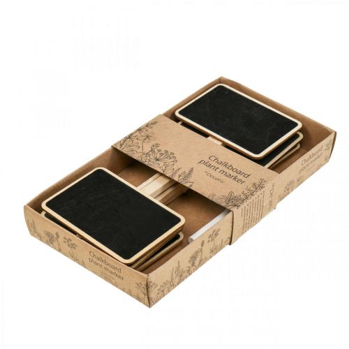 Floristik21 Pflanzenstecker Holz Steckschilder Mini Kreidetafel 8,5×6cm 6St