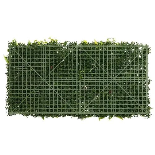 Künstliche Pflanzenwand 100 x 55 cm Kunststoff grün-bunte Akzente Innenbereich | Floristik21.de