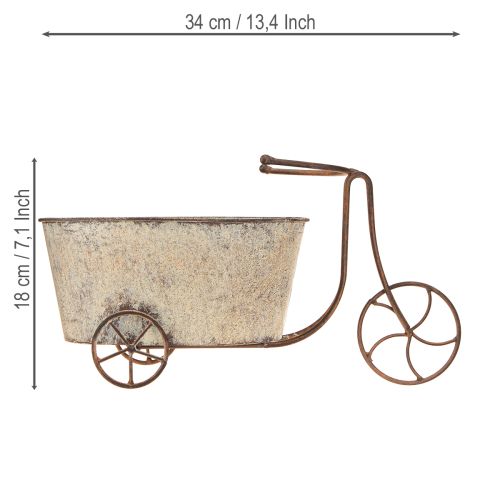 Artikel Pflanzfahrrad Blumentopf Dekoration Rost Grau 34x16x18cm