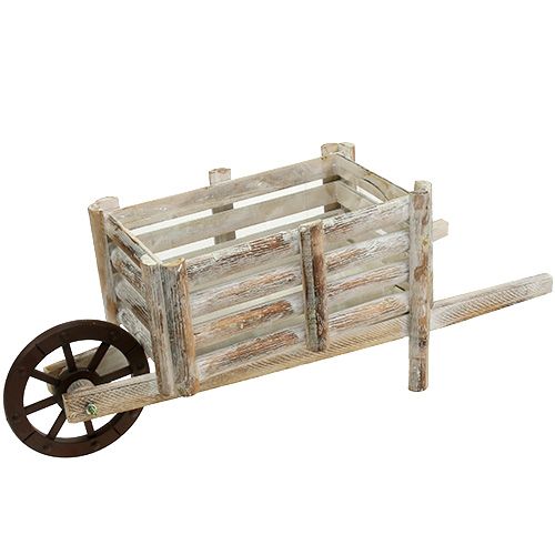 Floristik21 Pflanzgefäß Schubkarre Weiß 58cm x 22cm x 20cm