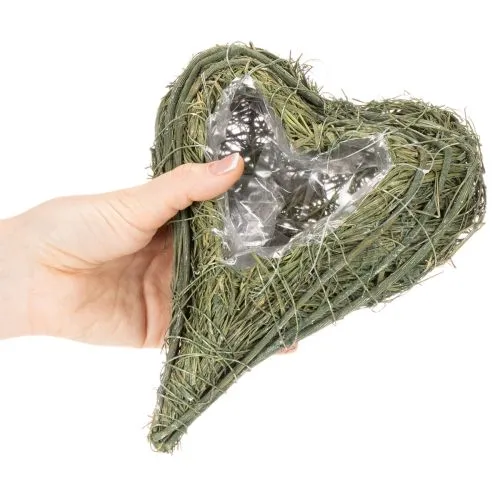 Pflanzherz Naturmaterial mit Folieneinsatz 22cm Grün 2 Stück | Floristik21.de