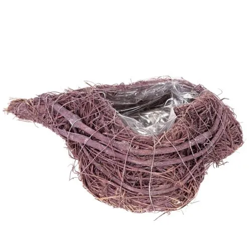 Pflanzherz aus Rebenmaterial mit Folie, 24 cm, Lila, für Außenbereich | Floristik21.de