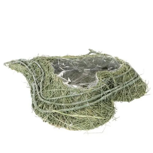 Herzschale Pflanzgefäß Naturgras mit Folie 38cm Grün | Floristik21.de