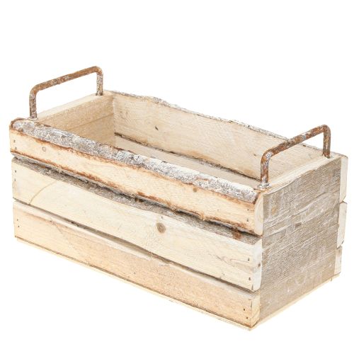 Artikel Pflanzkasten Holz Rinde Natur Griff Vintage Look L29cm/23cm 2er-Set