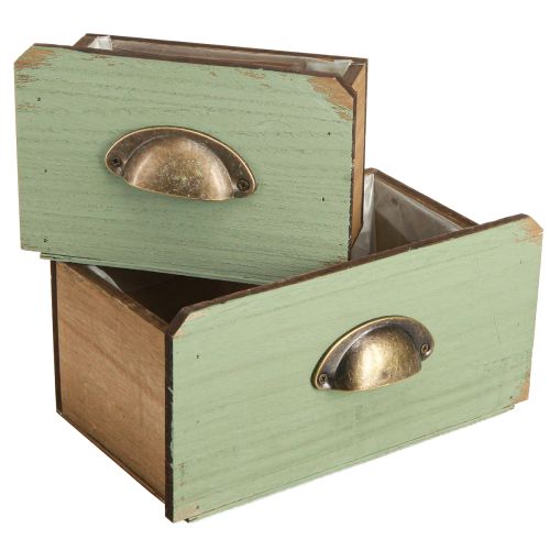 Floristik21 Pflanzkasten Holz Schubladen Set 2St - Shabby Deko Vintage Look