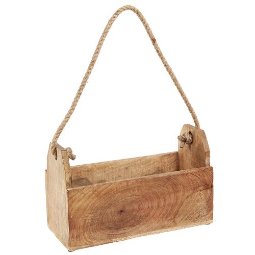 Artikel Pflanzkasten Holz Jute Henkel 27x12x17cm Dekoration Pflanzenkiste