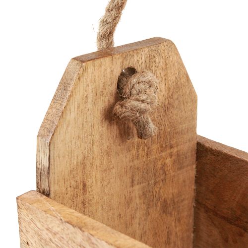 Artikel Pflanzkasten Holz Jute Henkel 27x12x17cm Dekoration Pflanzenkiste