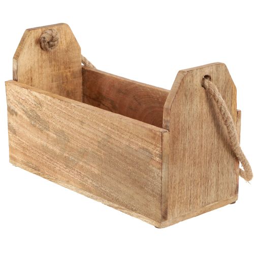 Artikel Pflanzkasten Holz Jute Henkel 27x12x17cm Dekoration Pflanzenkiste
