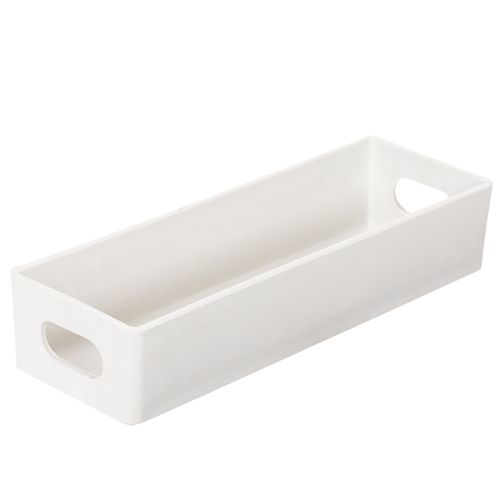 Tablett rechteckig Kunststoff 32cm mit Griffen Hellgrau