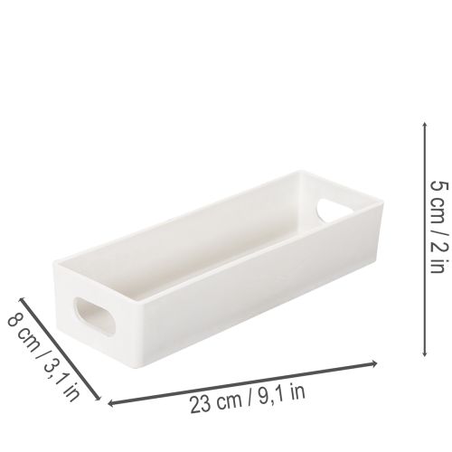 Tablett rechteckig Kunststoff 32cm mit Griffen Hellgrau | Floristik21.de
