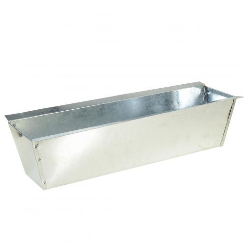 Floristik21 Pflanzkasten Blumenkasten Metall Silber 38x9,5x5cm