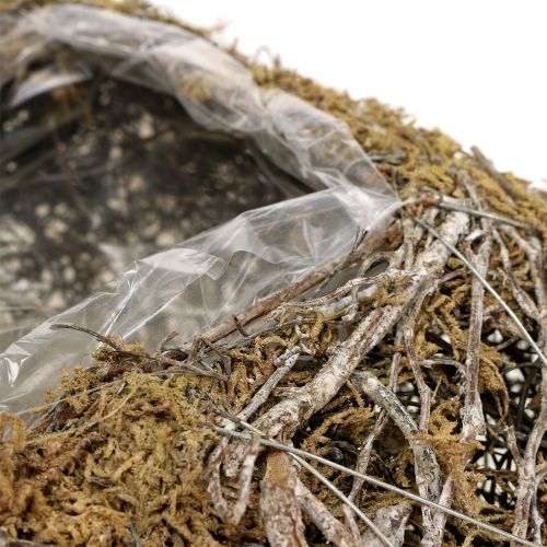 Pflanzherz 2er Set Aus Naturreben - Mit Folie Für Grabschmuck & Deko 23x26/19x20cm