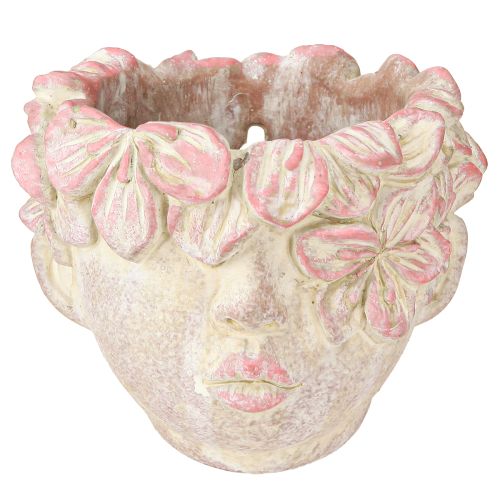 Floristik21 Pflanzkopf Blumentopf Aufhänger Beton-Look Rosa Vintage Garten Deko