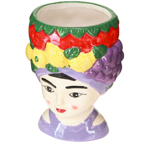 Pflanzkopf Keramik Mädchen mit Früchten Deko 13,5cm 3er Set