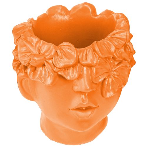 Artikel Pflanzkopf Übertopf Orange Büste Dekorativ Modern 13,5×13×14cm
