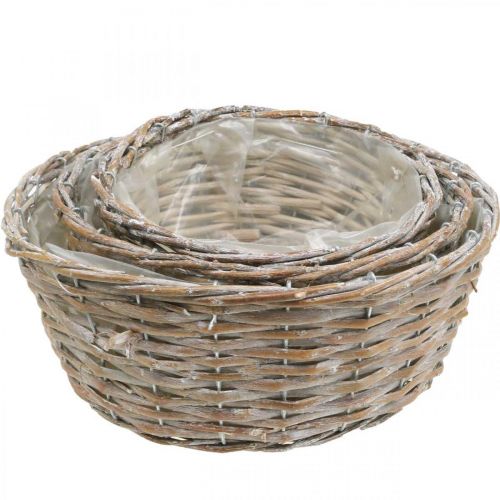 Artikel Pflanzkorb Weidenkorb Weiß gewaschen Ø21,5/26/Ø31cm 3er-Set
