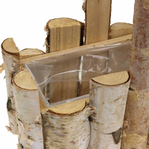 Pflanzkorb Birkenäste mit Griff 24x14,5cm H25,5cm