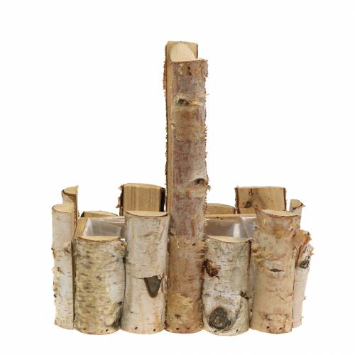 Pflanzkorb Birkenäste mit Griff 24x14,5cm H25,5cm