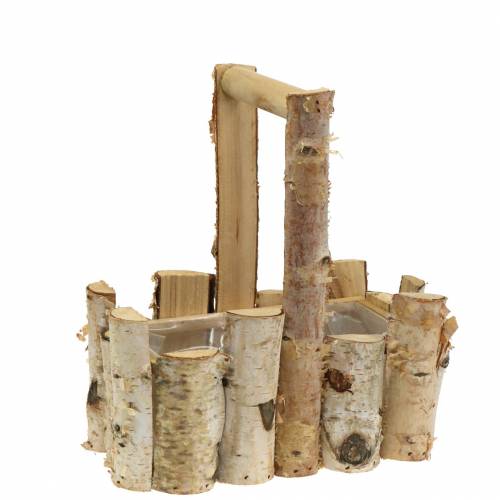 Pflanzkorb Birkenäste mit Griff 24x14,5cm H25,5cm Pflanzkorb Birkenäste mit Griff 24x14,5cm H25,5cm