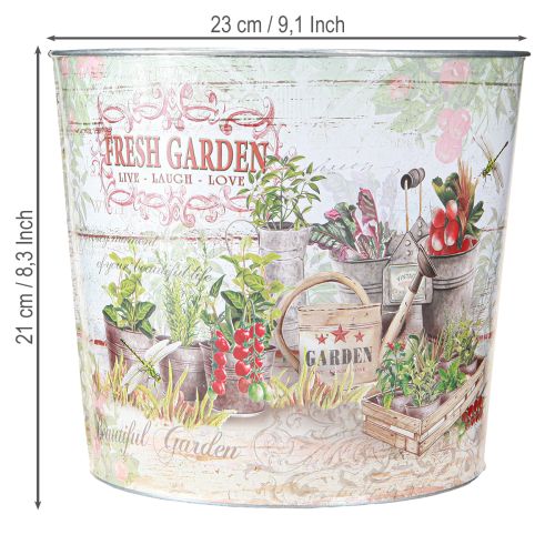 Artikel Pflanzkübel Rund Metall Fresh Garden 21cm dekorativ robust vielseitig