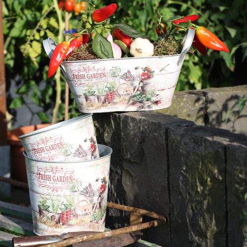 Artikel Pflanzkübel Rund Metall Fresh Garden 21cm dekorativ robust vielseitig