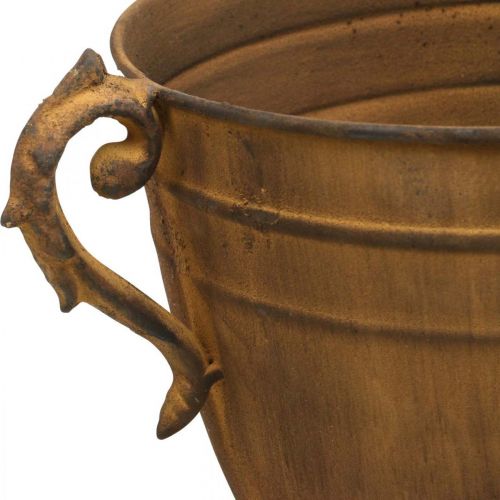 Metall Pflanzkübel Pokalvase in Rost-Optik für Vintage Dekoration Ø22,5cm H32,5cm | Floristik21.de
