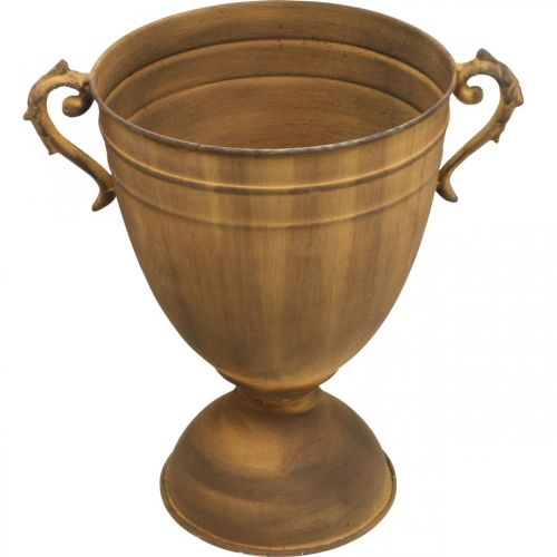 Metall Pflanzkübel Pokalvase in Rost-Optik für Vintage Dekoration Ø22,5cm H32,5cm | Floristik21.de