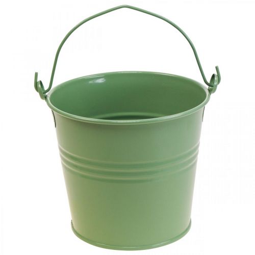 Floristik21 Pflanzkübel Vintage Deko Metalleimer Hellgrün Ø16cm H24cm