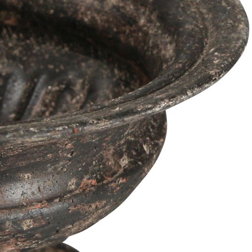 Floristik21 Pflanzpokal Kelch Antik-Look Schwarz Braun Ø20cm H15cm
