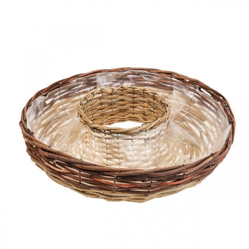 Floristik21 Pflanzring aus Weide, Pflanzschale Ø44/38cm 2er-Set