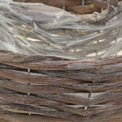 Artikel Pflanzringe Holz Rattan Grau Ø40/45cm 2er-Set Blickfang Garten Dekoration