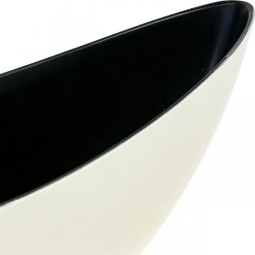 Pflanzschale Oval Dekoschale Jardiniere Cremeweiß 39×12×13cm